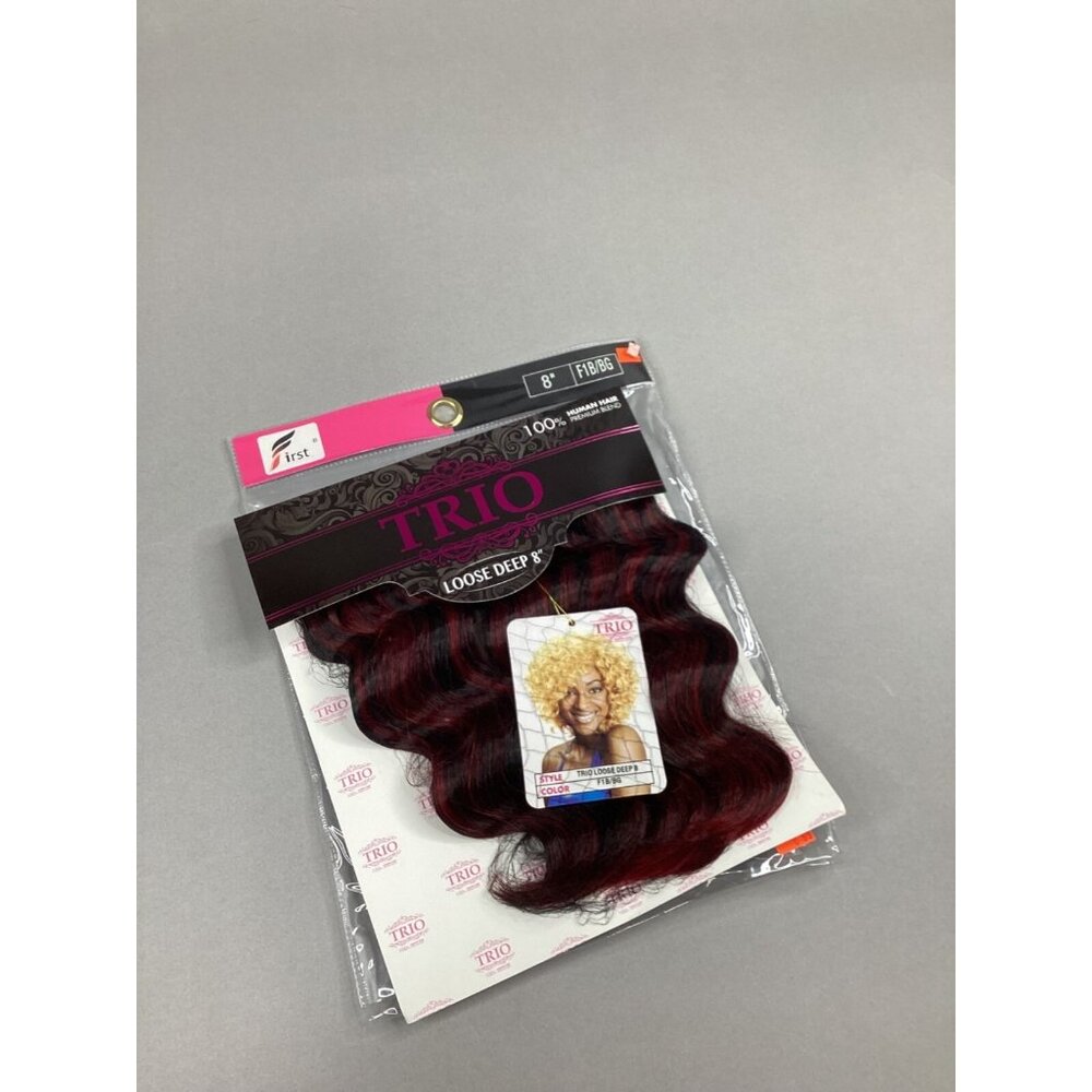 8" Trio Loose Deep Color #F1B/BUG Off Black Highlights Blended Hair Extensions T